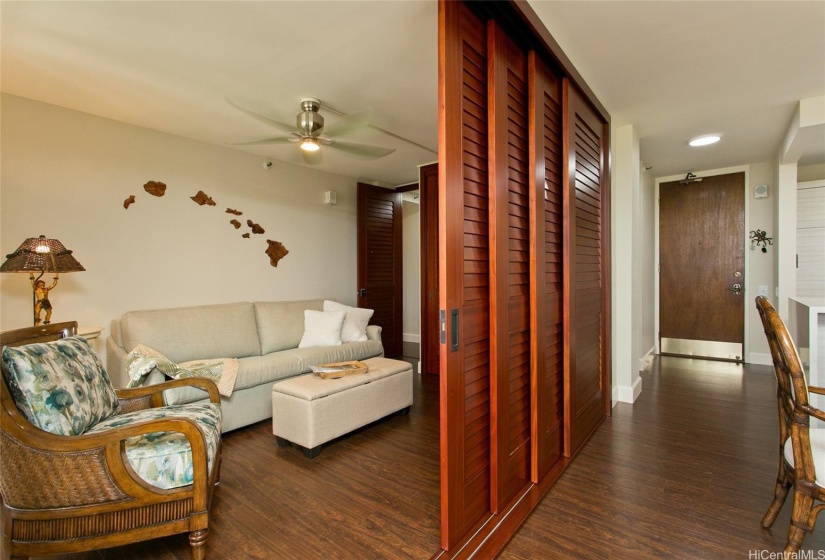 THIRD BEDROOM W/BEAUTIFUL ACACIA DOORS FOR PRIVACY