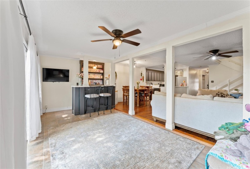 Larger view of recreation/bonus room with indoor storage closet