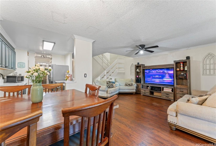 Dining room open to kitchen and living room