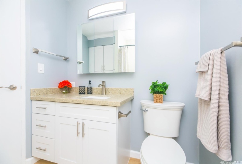 New Bathroom Vanity & Mirror