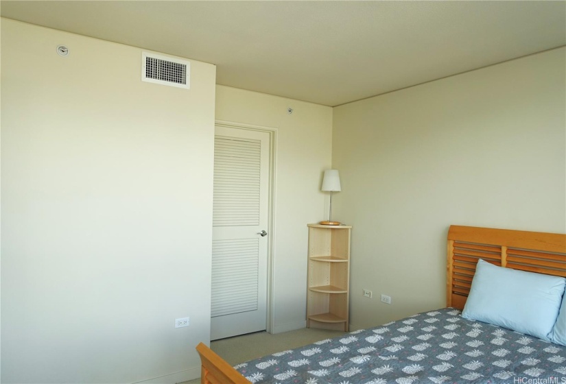 another view of the bedroom. The door opens up to your walk in closet.