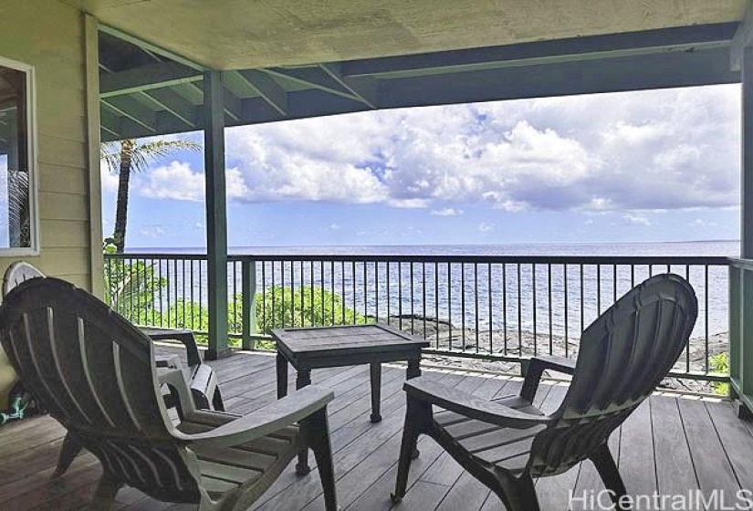 Upstairs ocean front lanai funnels those tropical tradewinds right to your seat, 15-857 Paradise Ala Kai Drive...