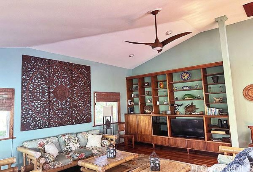 Upstairs great room with an amazing built in cabinet, 15-857 Paradise Ala Kai Drive...