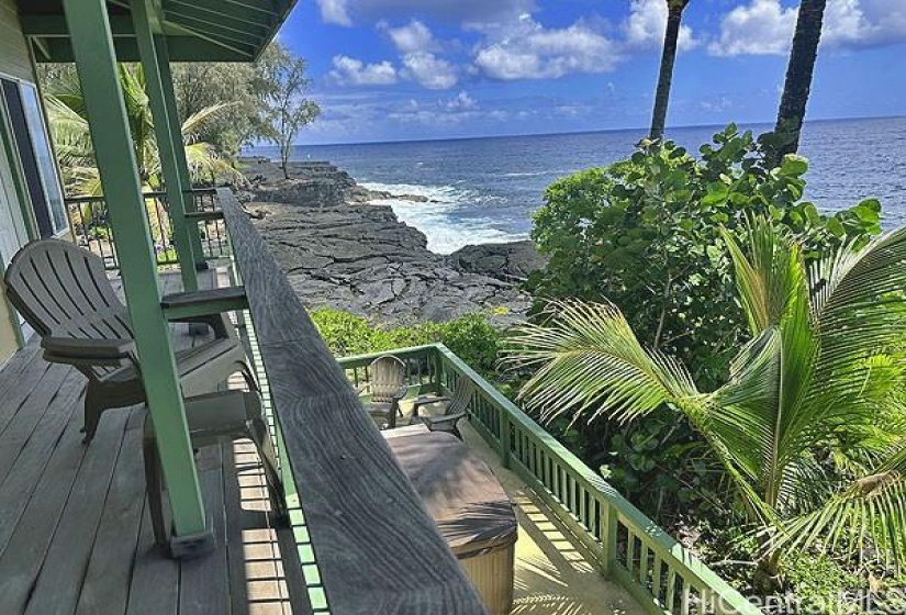 Upstairs lanai overlooking the hot tub area, 15-857 Paradise Ala Kai Drive...