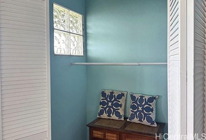 You will find beautiful details throughout the home, such as this light giving yet privacy protecting closet window, 15-857 Paradise Ala Kai Drive...