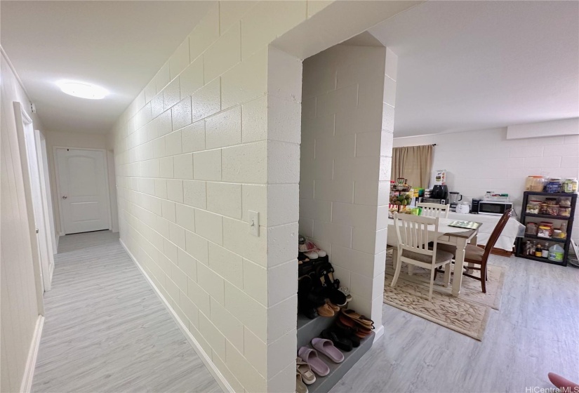 Downstairs hallway with inside staircase access