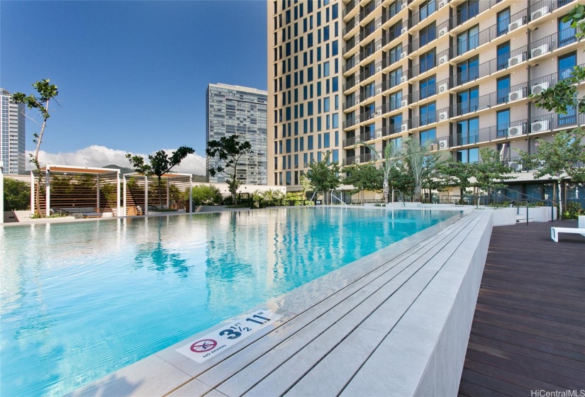 Dream pool and cabanas.