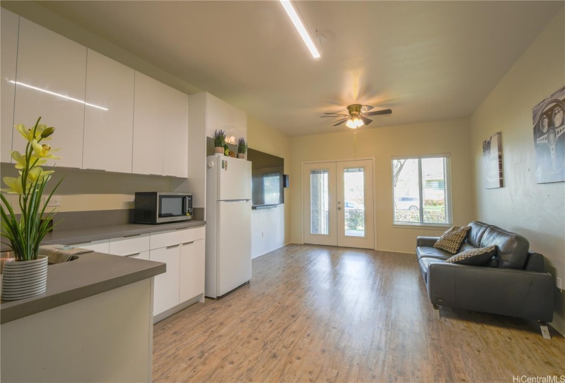 ENHANCED - kitchenette in living area to 1st flr main entrance