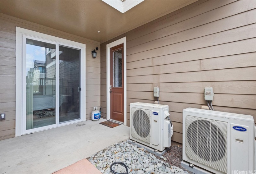 Rear entry options. Enjoy the open window to stay cool but you also have strong AC power whenever you want! This area is gated with a large well kept white fence.