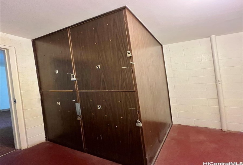 Storage next to the unit