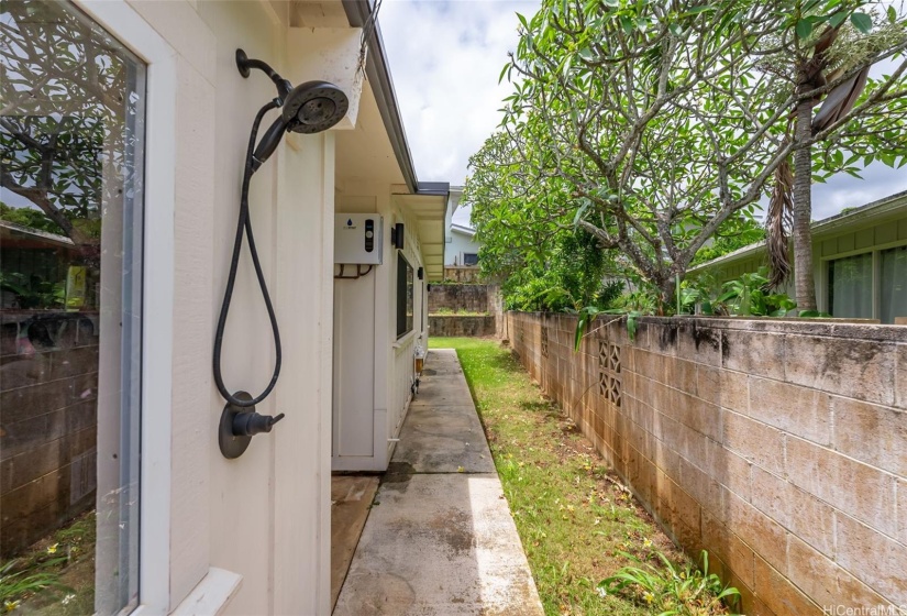 Outdoor shower - perfect use for summer!