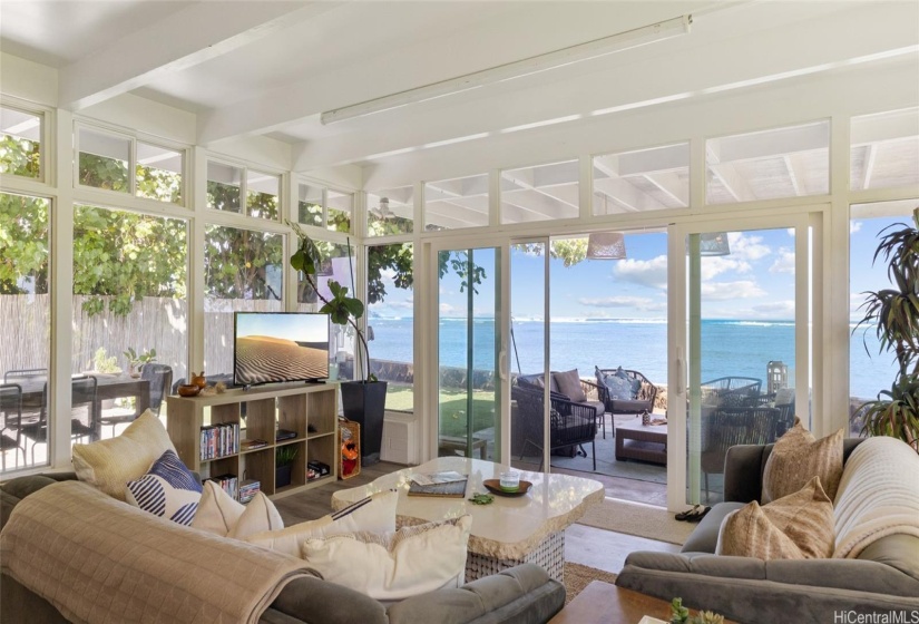 Ocean view from cottage living room and lanais