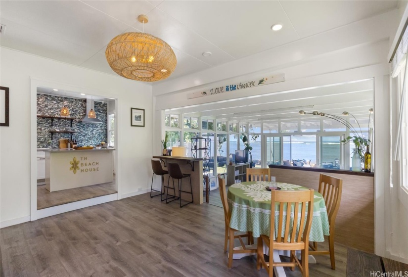 Cottage entry and dining room