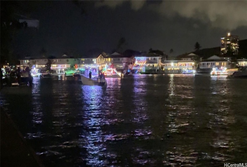 Watch the annual Hawaii Kai Christmas boat parade right outside your back yard!