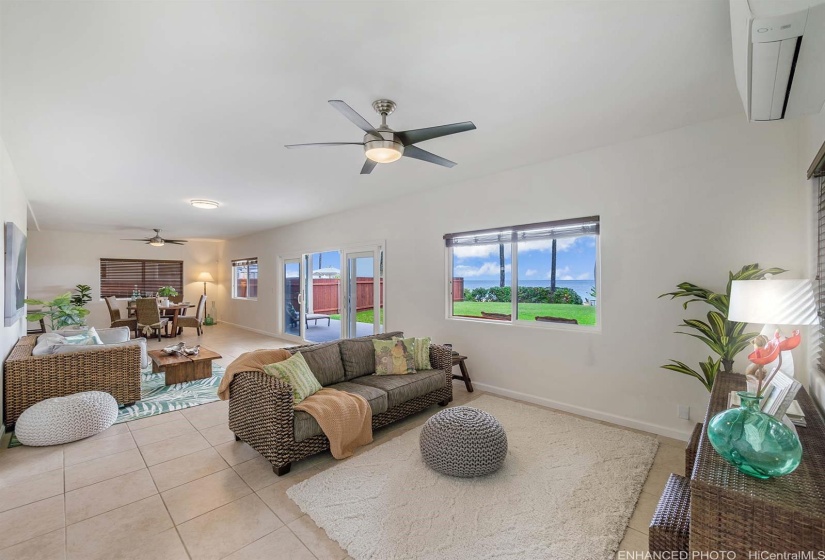 59-353 Downstairs Main Living Area Opens Directly To Covered Lanai & Yard...Enhanced Image