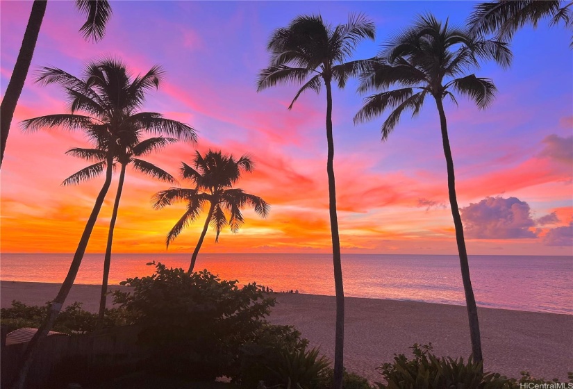 Gorgeous  Tropical Sunset From 59-355 Lanai