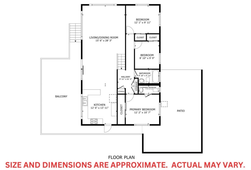 Size and dimensions are approximate and actual may vary.  Buyer's should confirm actual dimensions.