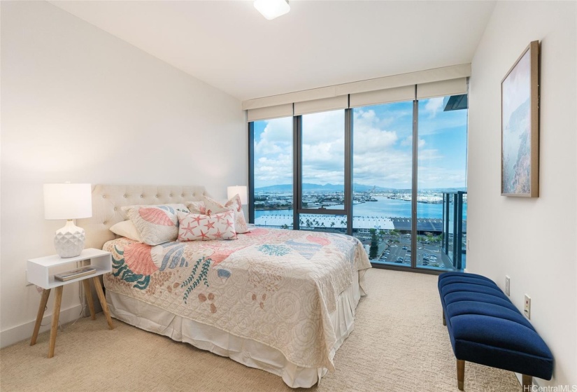 Second bedroom also features floor to ceiling windows to enjoy the view as well as Blackout shades to keep things dark and cool for those lazy sleep-in Saturdays.