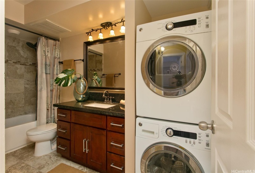 Designated space for washer and dryer in unit.