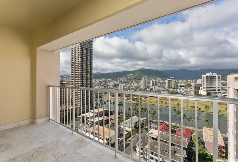 You will never tire from this view that changes tones throughout the day and night. This large lanai can accommodate furnishings to enjoy the outdoor space.