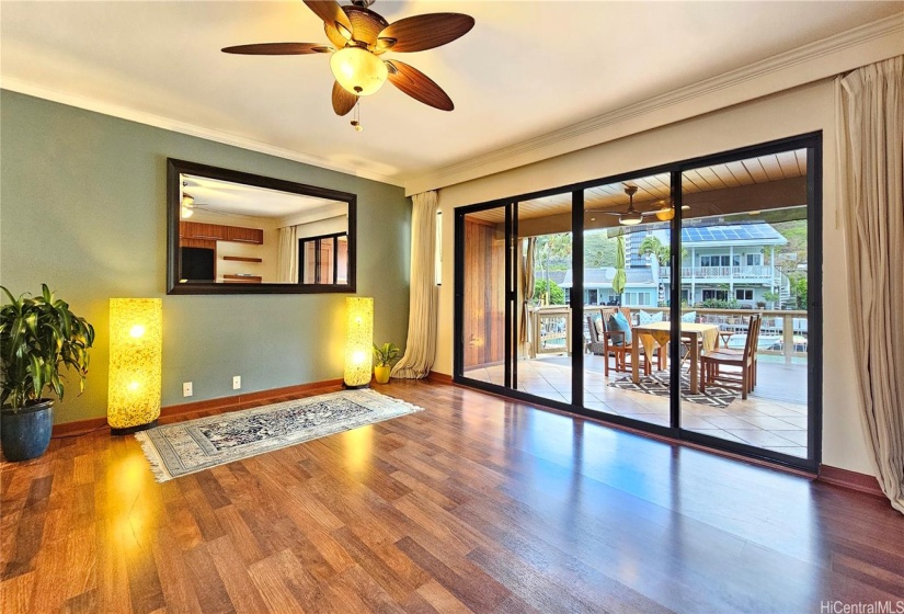 Living room and patio