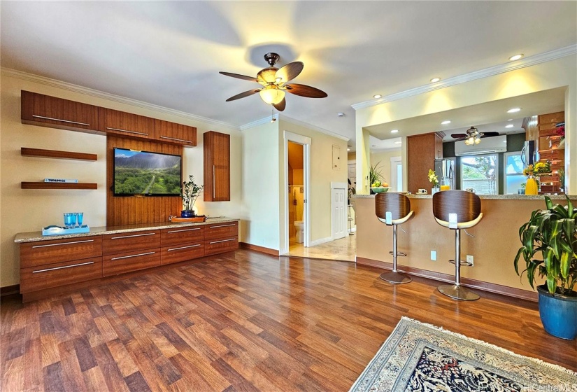 Living room and kitchen