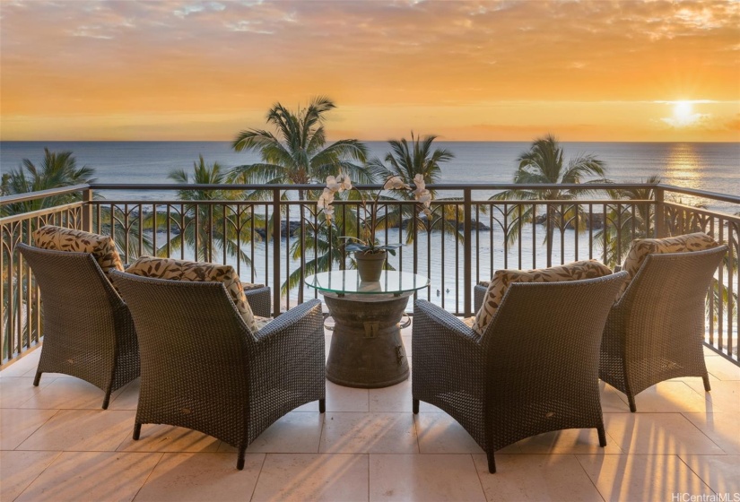 Enjoy watching the Hawaiian sunsets from the grand lanai