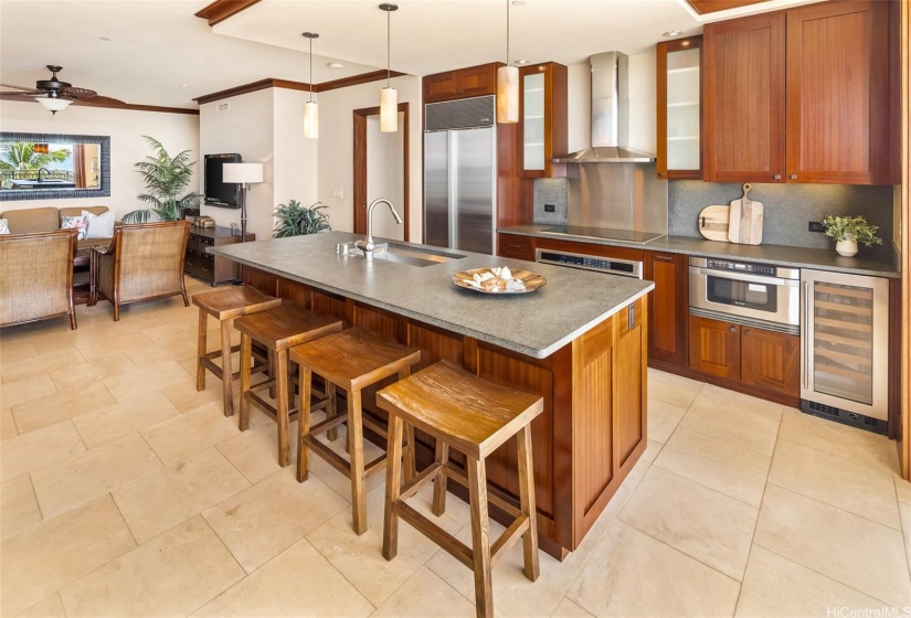 Additional seating at the kitchen island