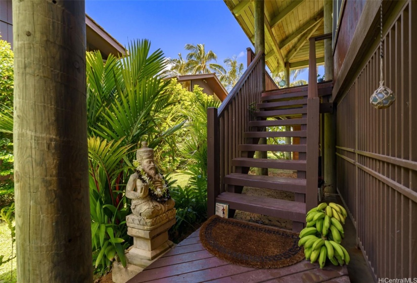 Front entrance to this stunning beachfront property