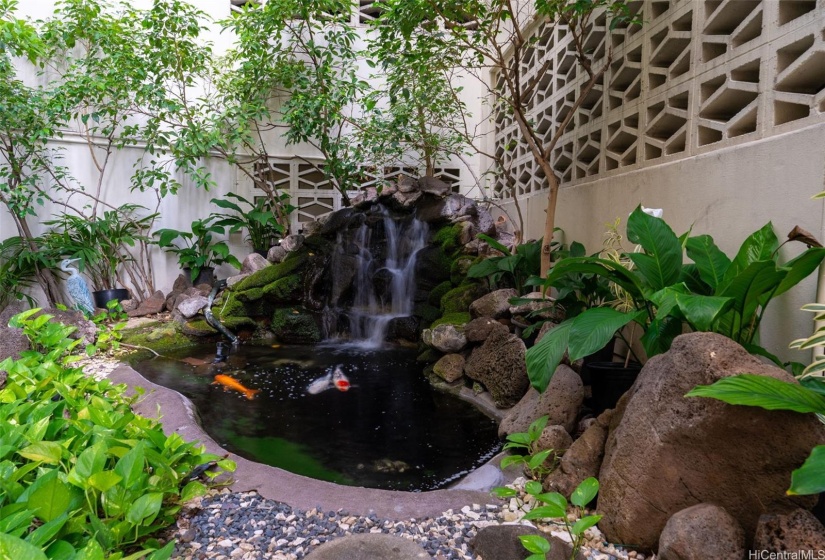 Lobby koi pond