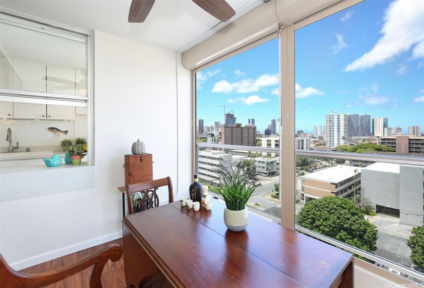 Lanai/dining with pass-thru window from KItchen