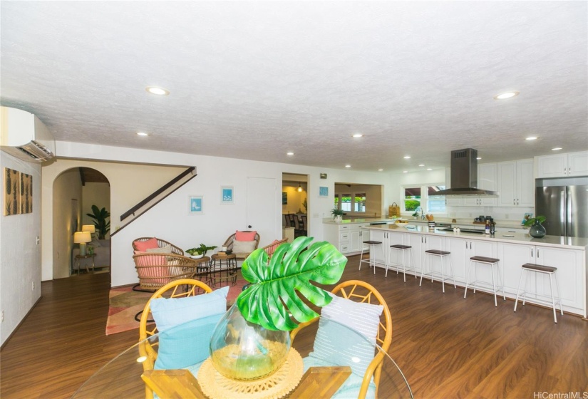 Huge family room opens to lanai and kitchen.