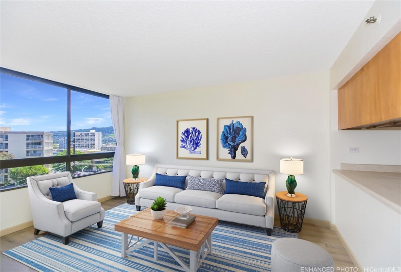 Nicely upgraded 1 Bedroom, 1 bath unit in the luxurious Iolani Court Plaza. (Enhanced: Virtual Staging)