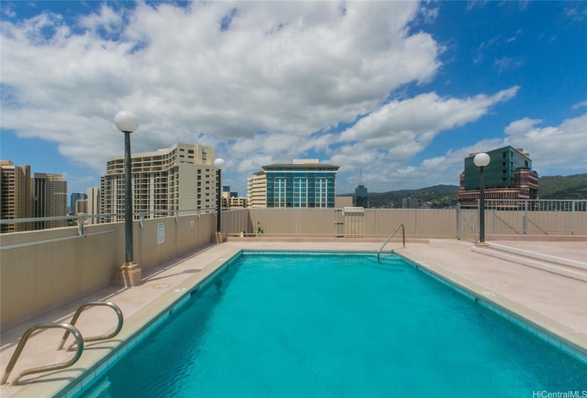 The expansive pool is great for swimming