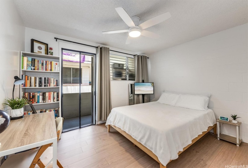 Bedroom and patio enterance.