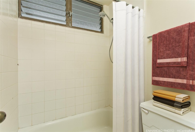 Bathroom with virtual staging. Enhanced.