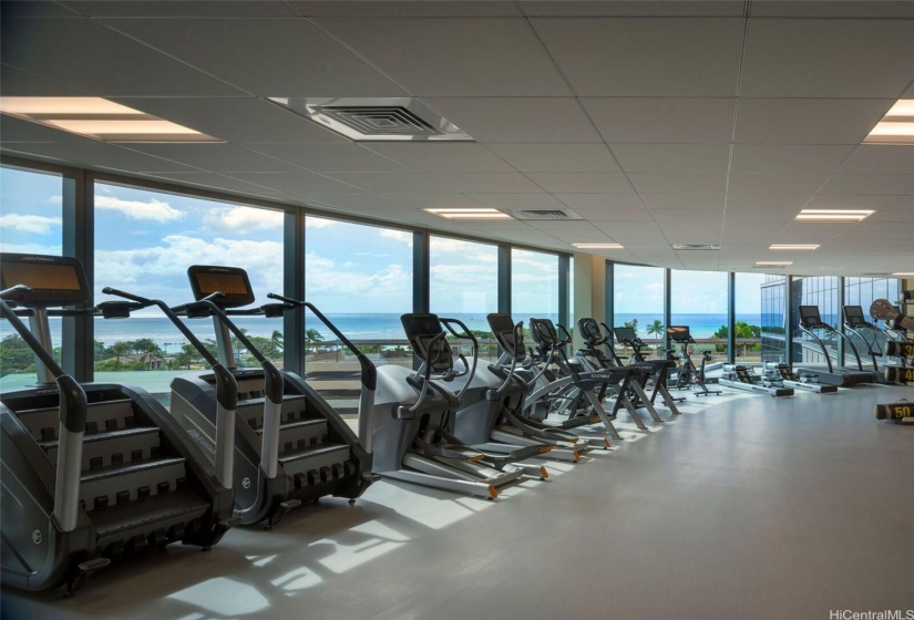 Large Fitness Gym on your 7th floor Amenity Deck. Ocean-Beach views while you exercise!