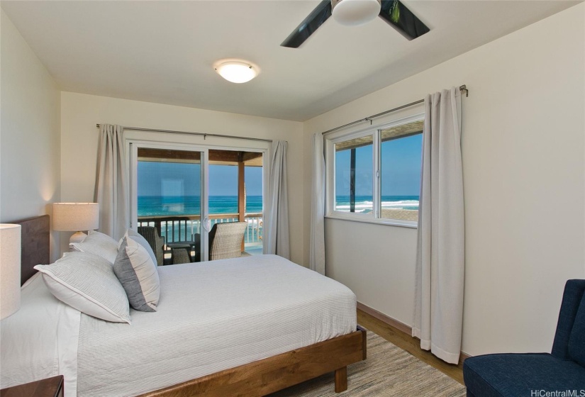 Upper Level IInd corner-Bedroom with some incredible panoramic Ocean & Mountain views!