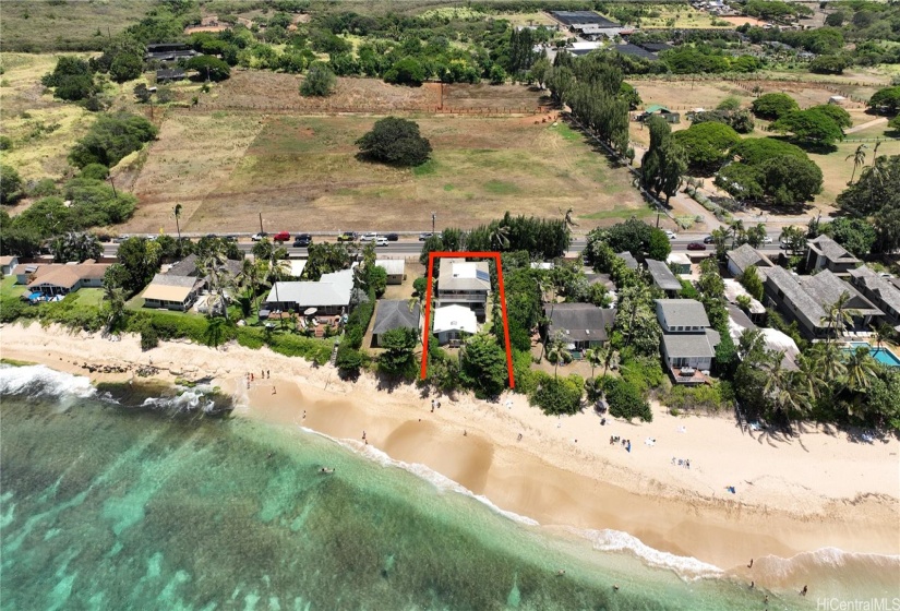 Laniakea Beach stretches all the way to Haleiwa Town!