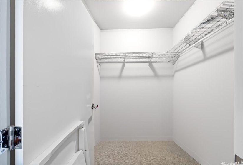 Large walk-in closet in bedroom.