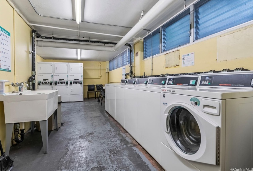 Secured laundry room. Recently equiped with new machines that accept cards as well as coins