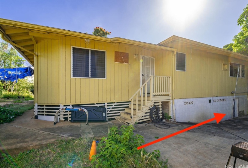 Entrance to additional unit under back house