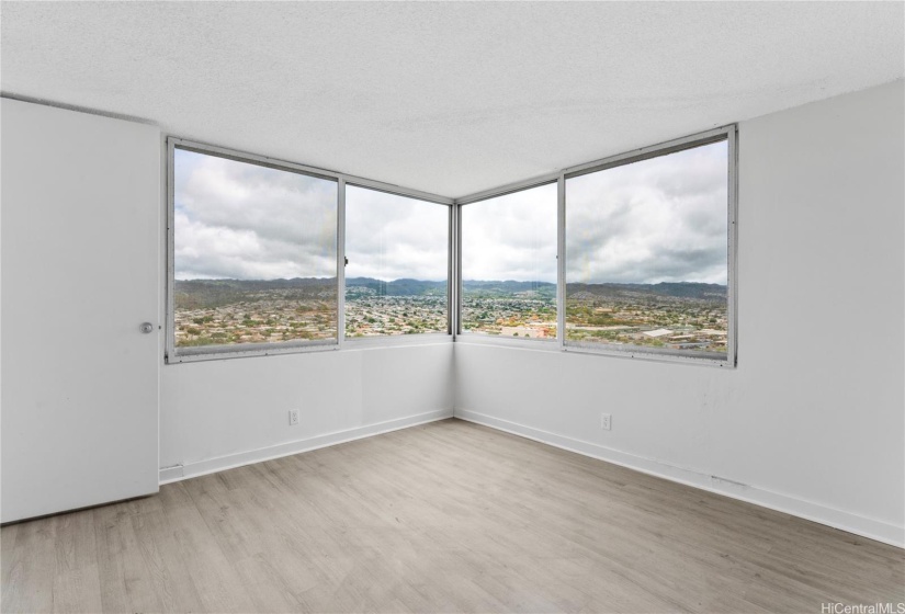 Bedroom has great views and light.