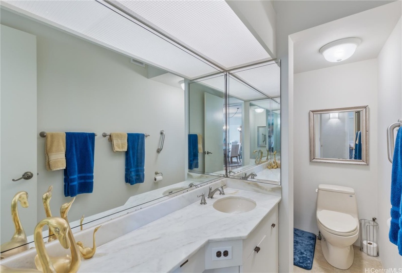 Second downstairs bathroom with new shower.