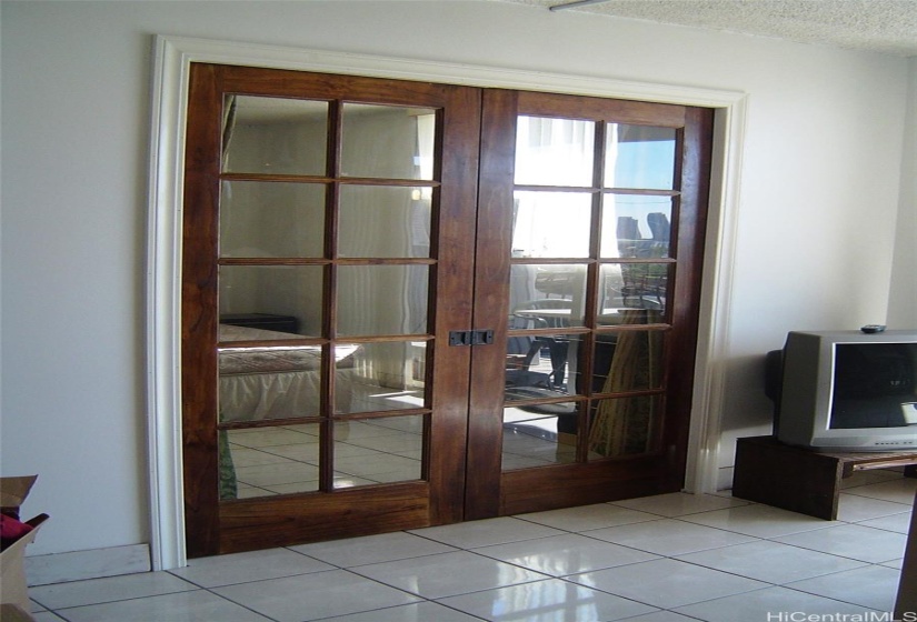 Attractive pocket doors providing bedroom privacy.