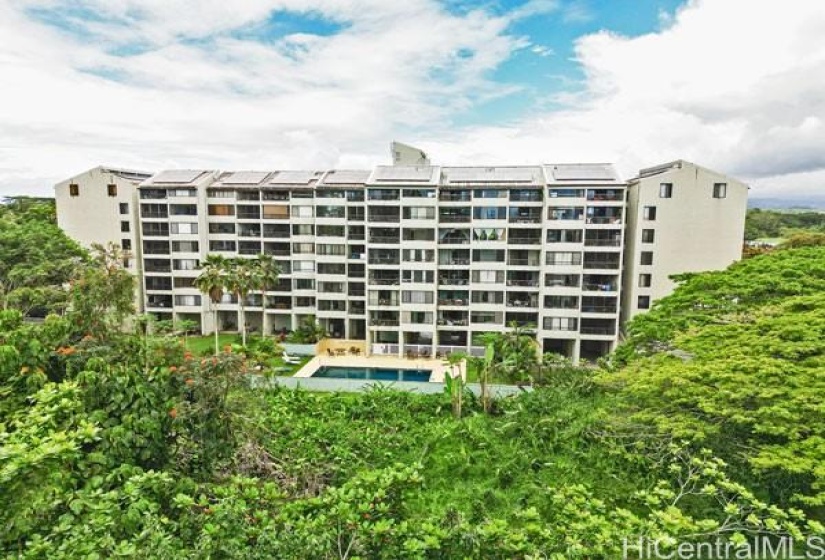 Looking towards the complex from the ocean... 1875 KALANIANAOLE AVE, #311