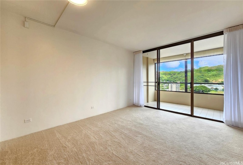 Spacious living room and generous lanai