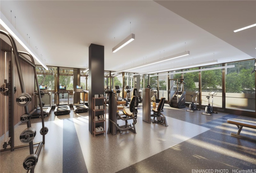 Fitness Center - Enhanced Artistic Rendering