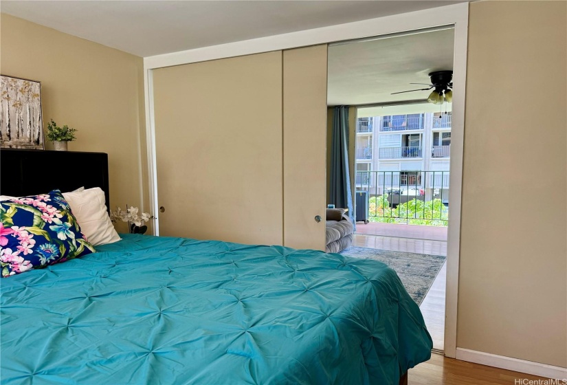 Slider can open in bedroom