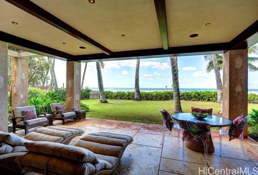 Oceanside lanai fronts main dwelling. Listen to the rolling surf. Magnificent sunsets.